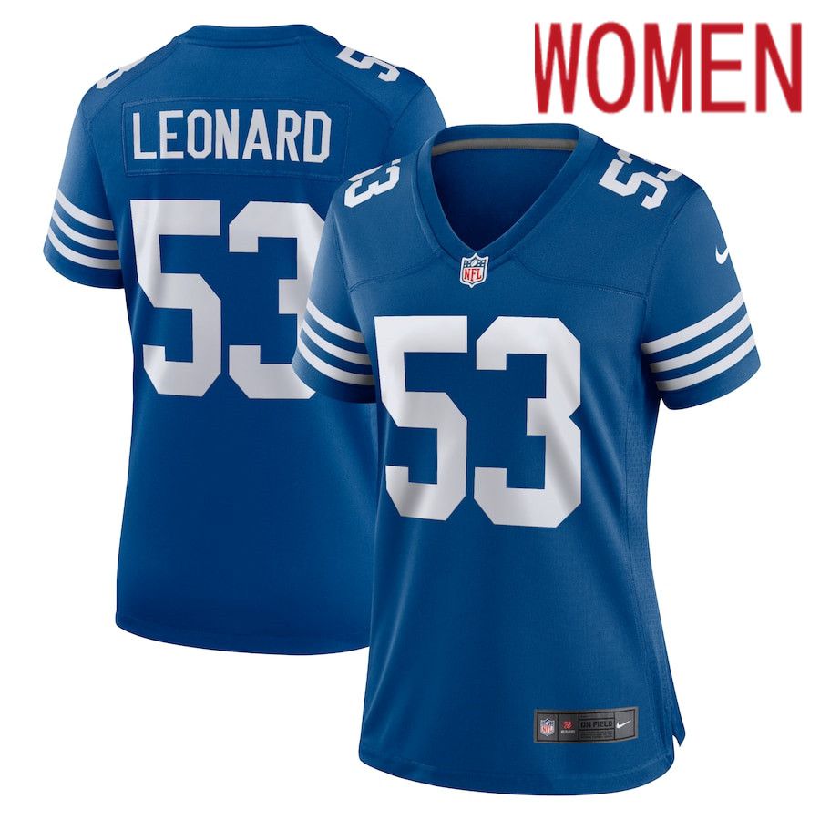 Women Indianapolis Colts 53 Darius Leonard Nike Royal Alternate Game NFL Jersey